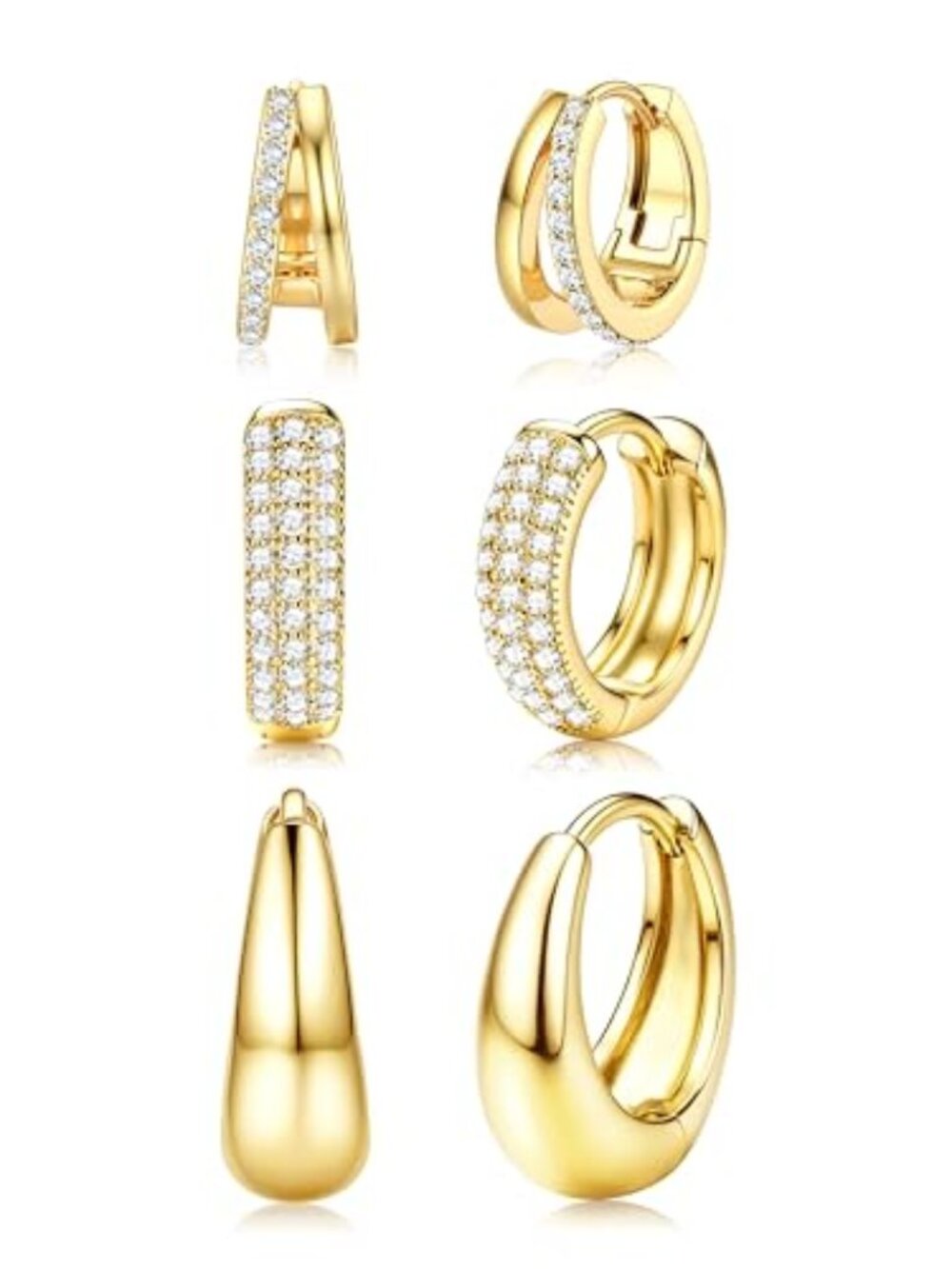 Small Gold Hoopβ Earrings for Women - Hypoallergenic Chunky Gold Silver Hoops